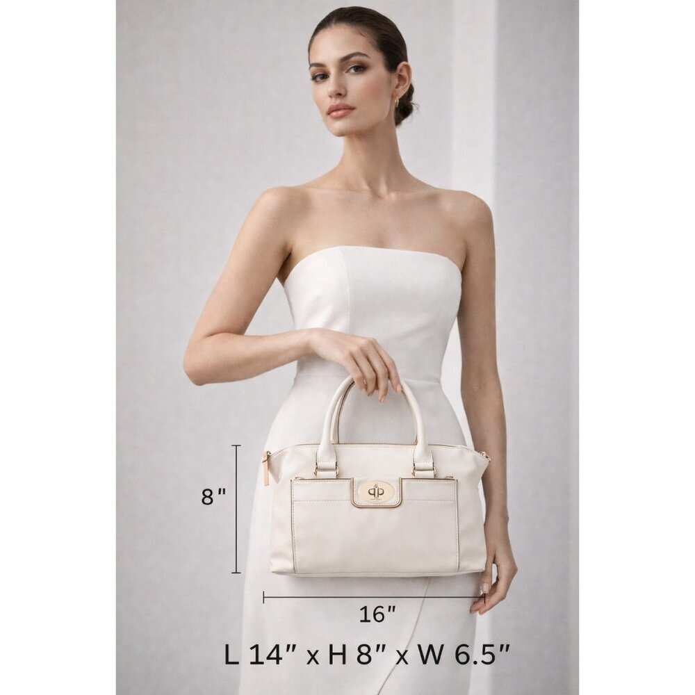Kate Spade Hampton Road Janie Bag White Leather Satchel Shoulder Bag - Picture 14 of 15